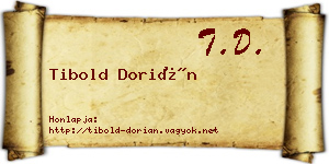 Tibold Dorián névjegykártya